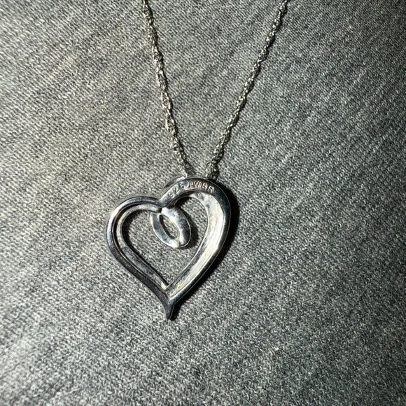925 REAL black and white diamond heart pendant necklace. From Kay’s - Picture 4 of 5